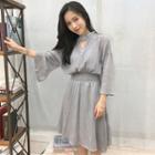 Set: 3/4-sleeve Cut Out Dress + Slipdress