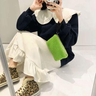 Inset Frilled-collar Pullover Dress