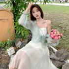 Sheer Jacket / Floral Camisole Top / Skirt