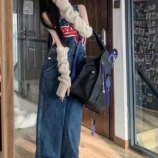 Letter Embroidered Wide Leg Jumper Jeans
