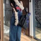 Letter Embroidered Wide Leg Jumper Jeans