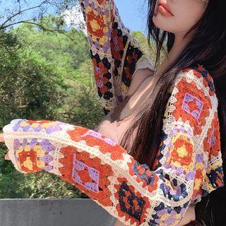 Crochet Knit Cropped Cardigan