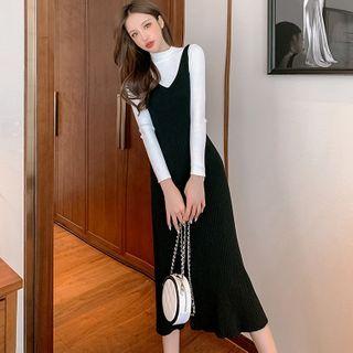 Spaghetti Strap Plain Knit Long Dress