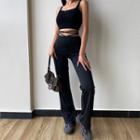 Crisscross High-waist Straight-cut Pants