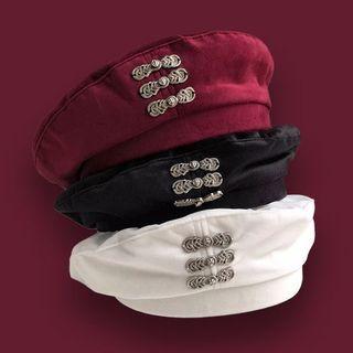 Rhinestone Velvet Beret Hat