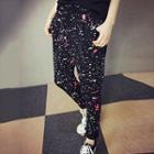 Paint Splattered Print Harem Pants