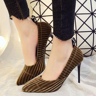 High-heel Furry-lined Pumps