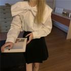Large Lapel Long-sleeve Shirt / A-line Skirt