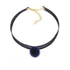 Pompom Pendant Mesh Choker One Size
