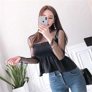 Sheer-yoke Tube Top