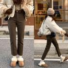 High-waist Straight Cut Plain Jeans