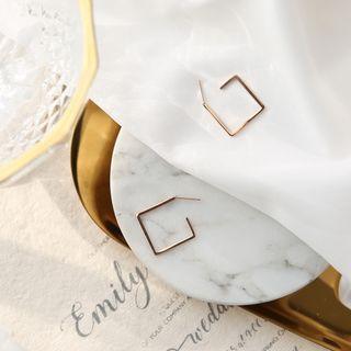18k Gold Plated Square Hoop Earring As Shown In Figure - One Size