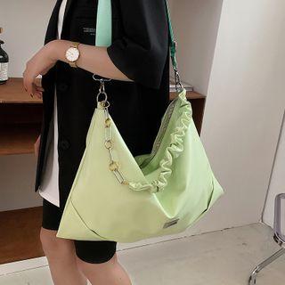 Chain Faux Leather Crossbody Tote Bag