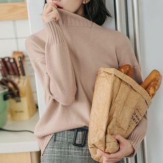 Mock-neck Sweater Mocha - One Size
