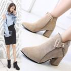 Bow Pointed Short Boots