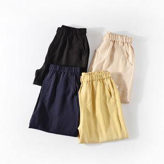 High-waist Straight-cut Linen Pants