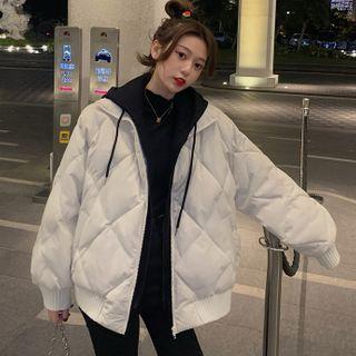 Mock Two Piece Padded Zip Jacket
