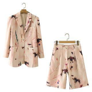 Floral Print Blazer / Shorts