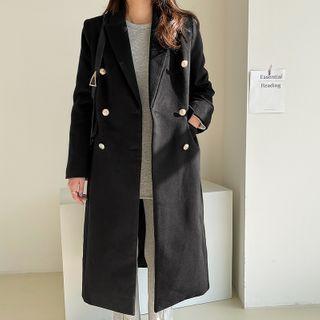 Metallic-button Long Coat