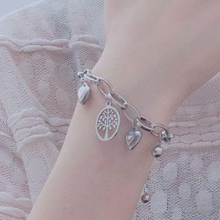 Heart Bracelet Woman - Silver - 19.5cm