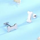 925 Sterling Silver Bone Earring 1 Pair - 925 Silver - White - One Size
