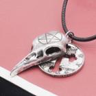 Skull Steampunk Pendant Necklace Black & Silver - One Size