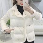 Furry-trim Padded Snap Button Jacket