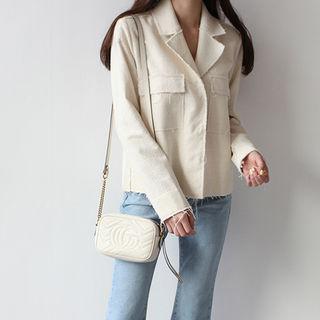 Linen Fray Detail Jacket