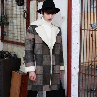 Check Snap-button Coat