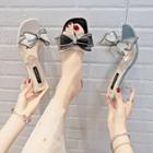 Bow Accent High Heel Transparent Sandals