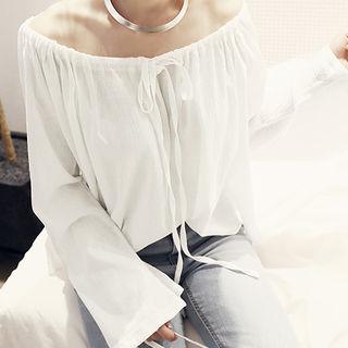 Off-shoulder Bow-tie Top