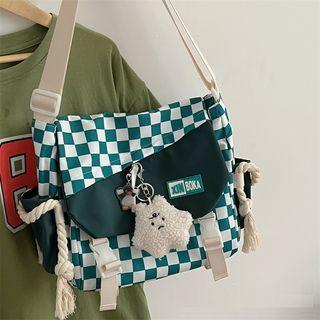 Checkerboard Buckled Backpack