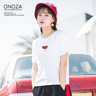 Short-sleeve Watermelon Printed T-shirt