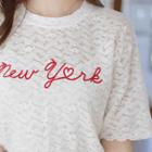 New York Embroidered Lace T-shirt