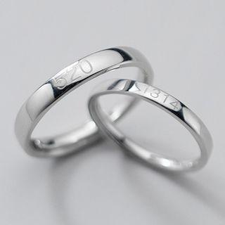Numerical Sterling Silver Ring 1 Pair - S925 Silver - Ring - Silver - One Size