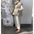 High Neck Sweater / Padded Vest / Roll-up Pants