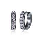 Fashion Simple Geometric Circle Earrings With White Cubic Zircon Silver - One Size
