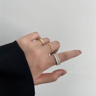 Alloy Open Ring Set Of 3 - Open Ring - Gold - One Size