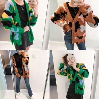 Camouflage Pattern Cardigan