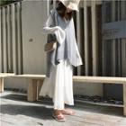 Knit Vest / Long-sleeve Midi Dress
