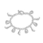 Fashion High Heels Tote Charm Bracelet Silver - One Size