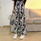 Tie-dyed Wide Leg Pants Tie-dyed - Black & White - One Size
