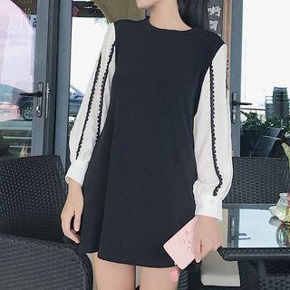 Balloon-sleeve A-line Dress