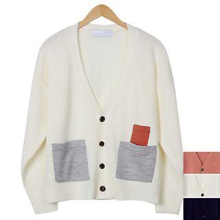 Couple Color-block Loose-fit Cardigan