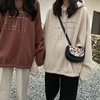 Lettering Hoodie / Cropped Wide Leg Pants