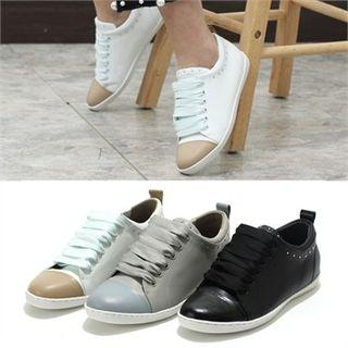 Genuine Leather Studded Sneakers