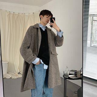 Hidden Placket Buttoned Coat