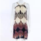 Halter-neck Patterned A-line Dress