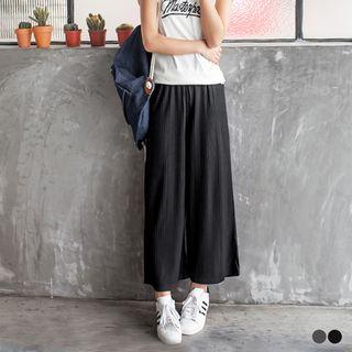 Stripe Pattern Ribbed Culottes