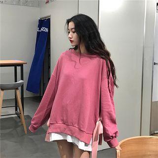 Mock Two-piece Tie-side Pullover